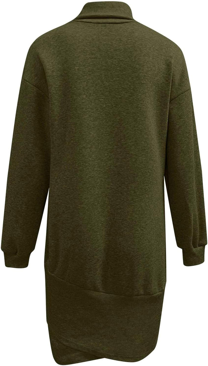 Womens Winter Turtleneck Long Sleeve Bodycon Pullover Casual Mini Sweater Dress
