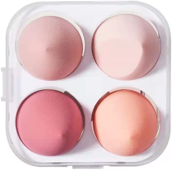 Makeup Sponge Set Mixed Multi-Color, Use Beauty Eggs for Wet and Dry Face, Make-Up Puff, Flawless, Four Pink Outfits (10 X 10 X 6 (4PCS))