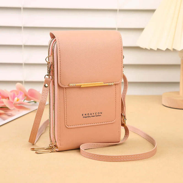 Crazy Bag Fashion Touch Screen Lock Cell Phone Bag Women'S Mobile Phone Card Holder Crossbody Shoulder Bag