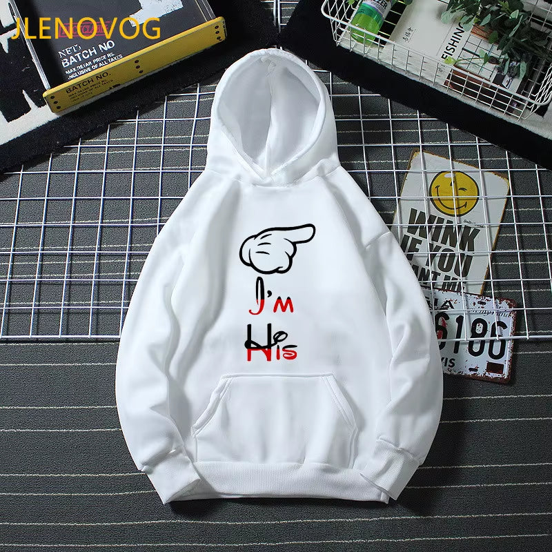 His Hers Couple Hoodies for Women Men Husband Wife Lovers Valentine Gift Sweatshirts Mr Mrs Funny Graphic Hoody Winter Clothes