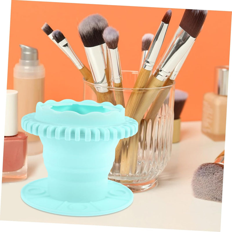 Foldable Silicone Makeup Brush Cleaner Cup Makeup Cleaning Container for Travel and Home Use