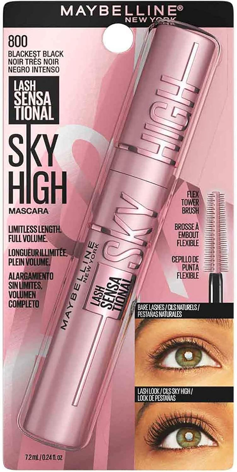 New York Concealer Instant Age Rewind, Sand, 6 Milliliters (Packaging May Vary) & New York Lash Sensational Sky High Mascara, Washable Lengthening Eyelash Mascara, Blackest Black, 7.2 Ml
