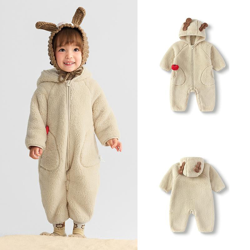 Balabala Kids' Halloween Animal Fleece Jumpsuit - Snuggly, Cute & Playful with Fun Animal Print Soft Fleece Material Easy to Wear for Little Ones Fluffy Pajamas Sleepwear Pajamas Toddler