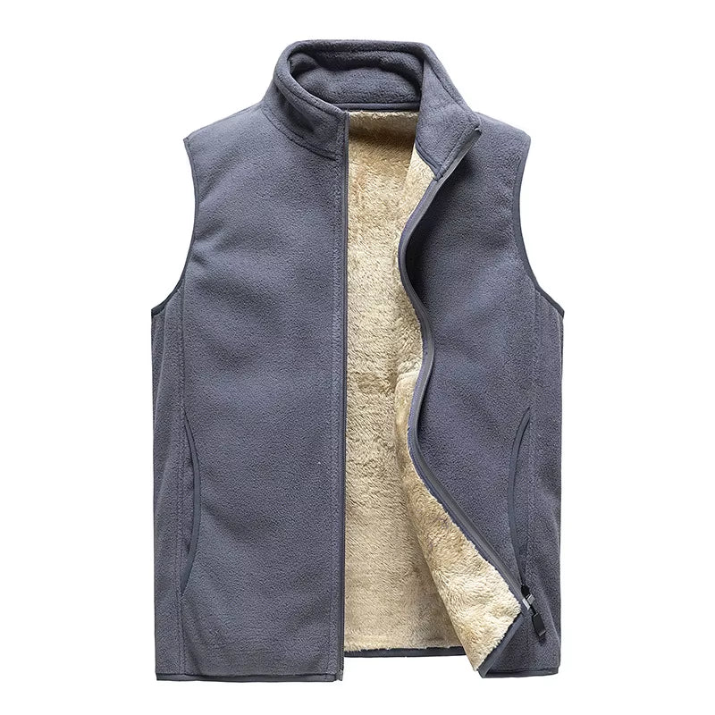 Lamb Cashmere Waistcoat for Men Brand Winter Jacket Men Vest Men Zipper Mens Jacket Sleeveless Casual Winter Waistcoat Men S-8XL