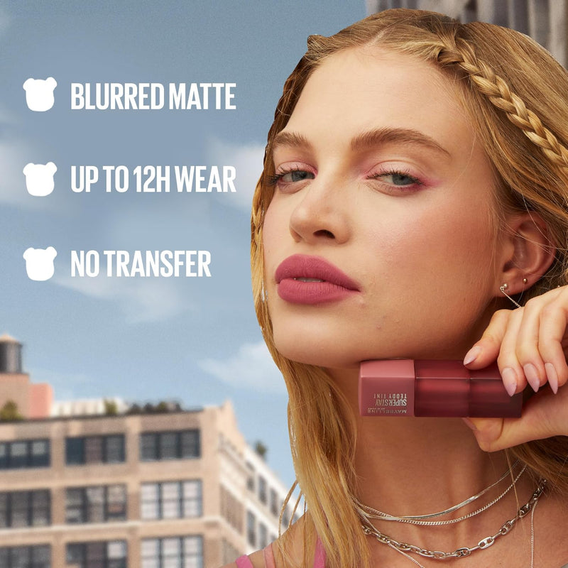 Teddy Tint, Lip Stain, Soft Lip Tint, Light Feel, 12Hr Wear, Sheer or Blurred Finish, Knee High
