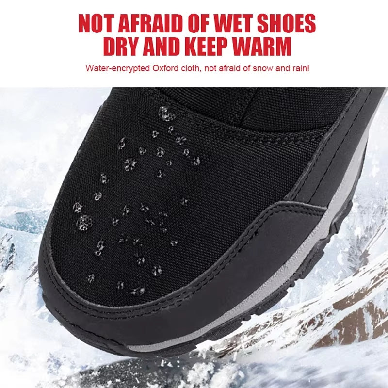 Men Boots 2025 Winter Shoes for Men Warm Snow Boots Mid-Calf Men Warm Shoes Thick Plush Winter Boots for Men Women Cotton Shoes