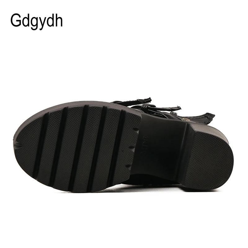 Sexy Rivet Black Ankle Boots Women Platform Soft Leather Autumn Winter Ladies Boots with Zipper Ultra High Heels Shoes