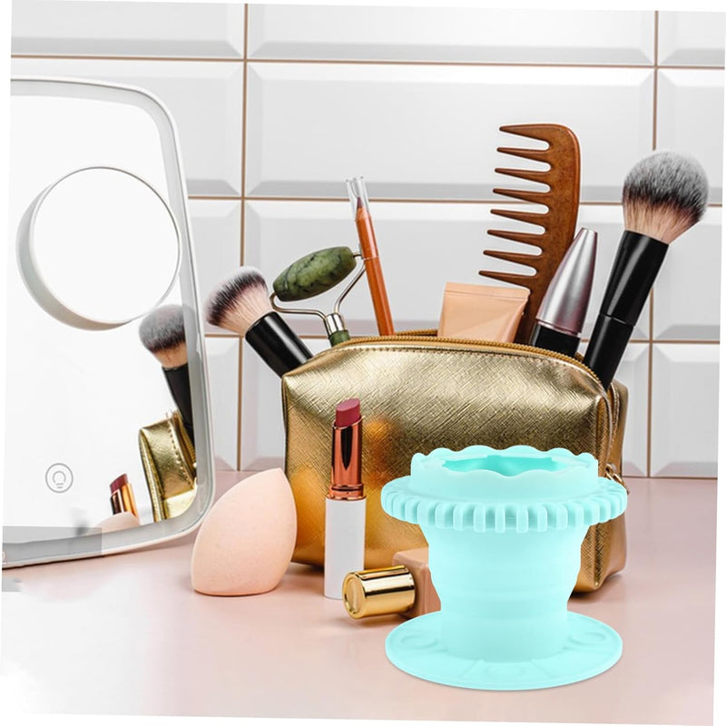 Foldable Silicone Makeup Brush Cleaner Cup Makeup Cleaning Container for Travel and Home Use
