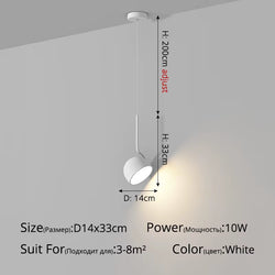 Simple Chandelier Black White LED Modern Pendant Lights Living Study Dining Room Bedside Bar Loft Lamps Indoor Lighting