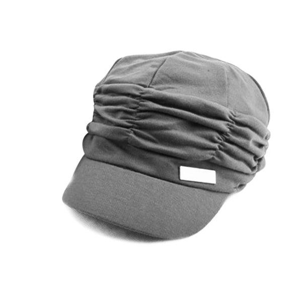Hot Korean Solid Hat Women Autumn Winter Knited Hat Pleated Newsboy Cap Warm Outdoors Visor Skull Brown Cotton Casual