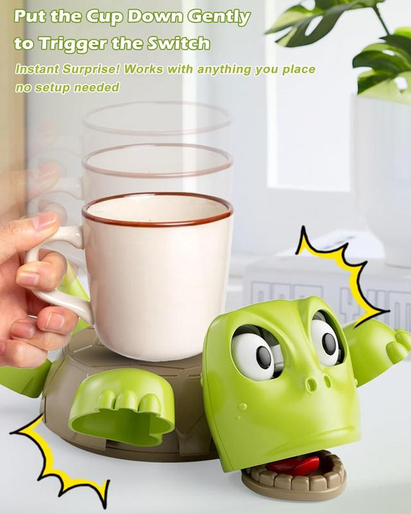 Screaming Turtle Coaster, 3D Printed Funnywith Interactive Expression, Hilarious Openeved When Put a Glass on His Back, Turtlecup Holder, Home Decor & Kitchenaccessories, Gag Gift for Tortoise Lovers
