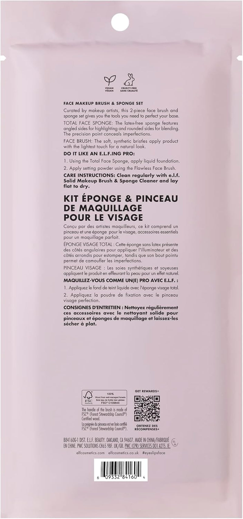 Complexion Brush & Sponge Duo, 2-Step Face Sponge & Makeup Brush Kit for Creating a Flawless Complexion, Vegan & Cruelty-Free