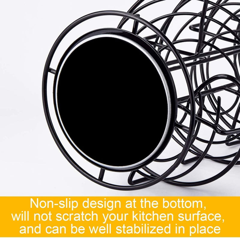 Spiral Design Metal Egg Skelter Dispenser Rack,Storage Display Rack (Black)
