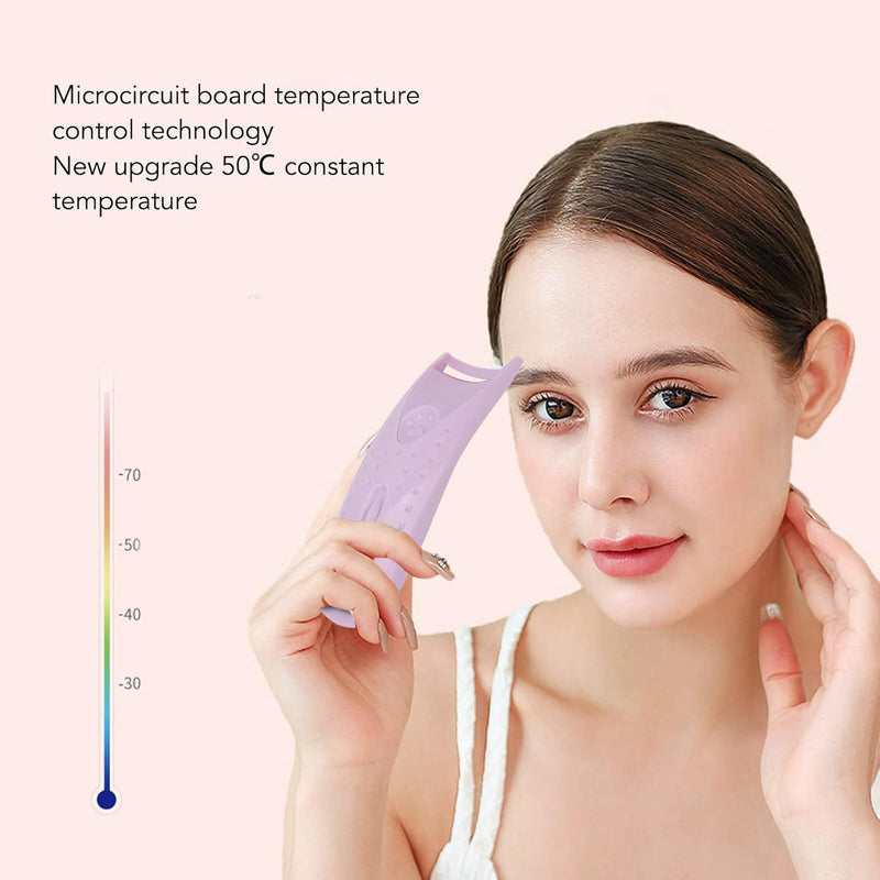 Heated Eyelash Curler, Electric Eyelash Curler, Usb C Rechargeable Long Lasting Heated Lash Curler for Lashes, Handheld Eyelash Heated Curler (Purple)