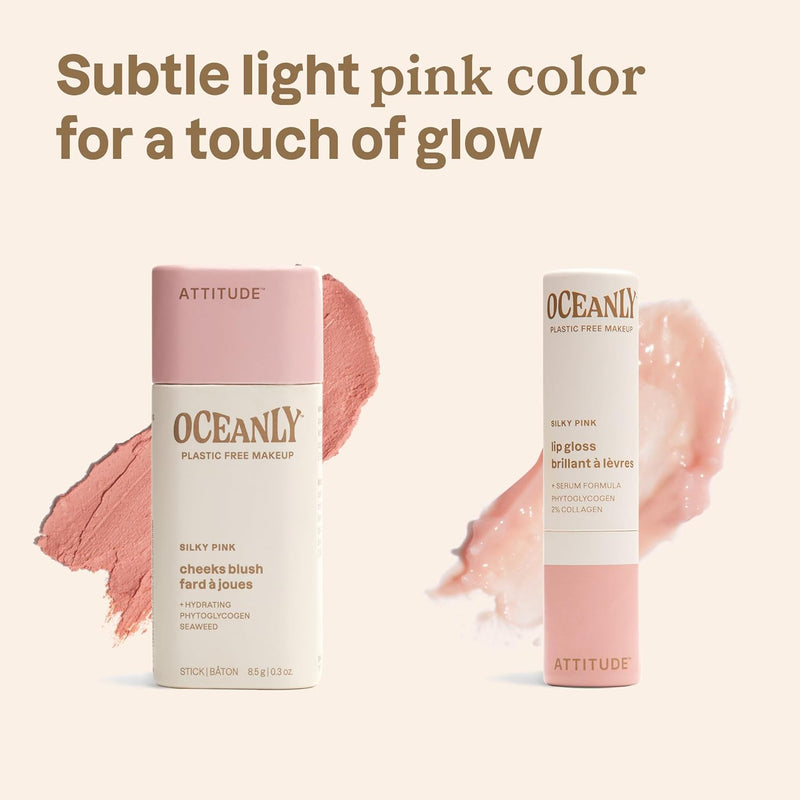 Silky Pink Makeup Duo Box Set, EWG Verified, Titanium Dioxide-Free, Plastic-Free, Plant and Mineral-Based, Vegan Beauty Products, Set of 2 Makeup Sticks