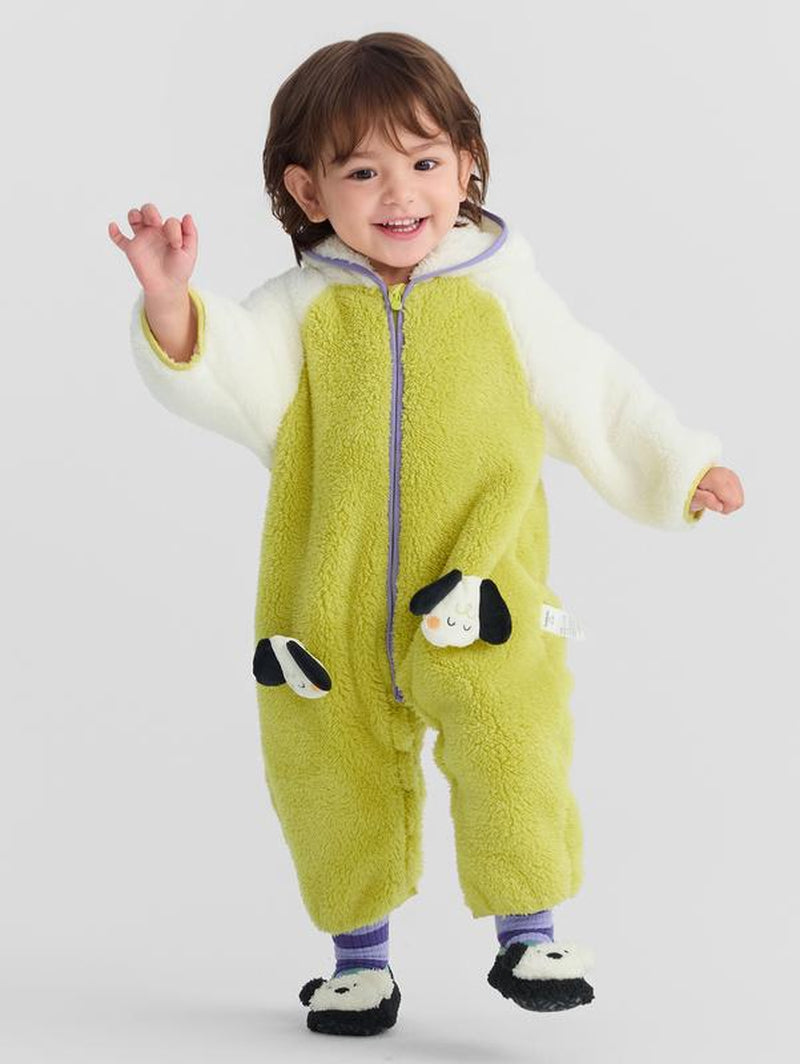 Balabala Kids' Halloween Animal Fleece Jumpsuit - Snuggly, Cute & Playful with Fun Animal Print Soft Fleece Material Easy to Wear for Little Ones Fluffy Pajamas Sleepwear Pajamas Toddler
