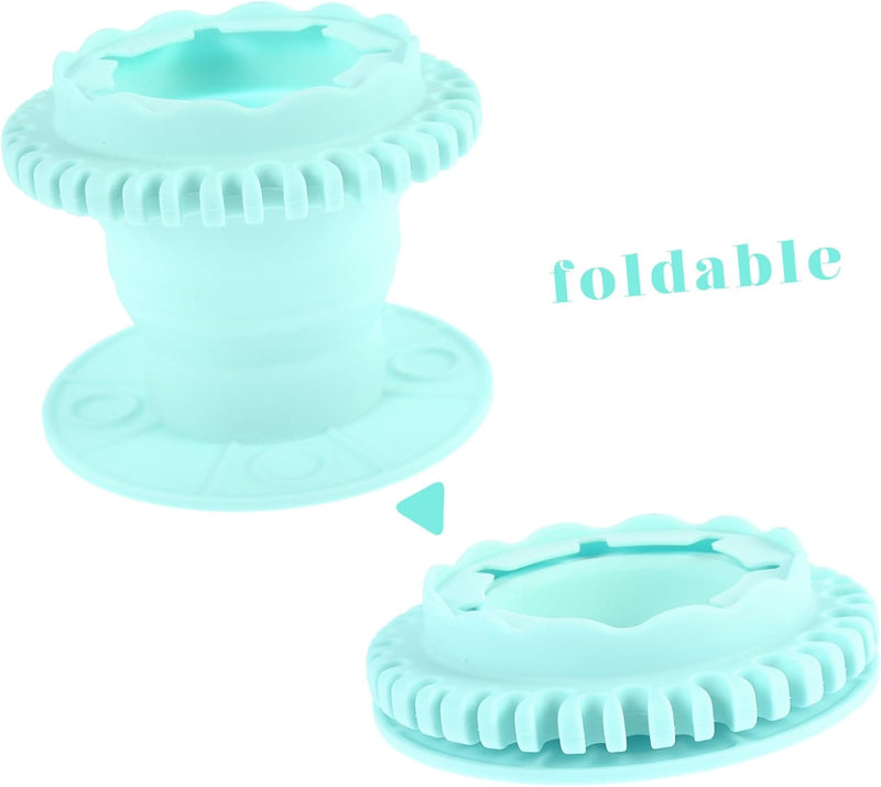 Foldable Silicone Makeup Brush Cleaner Cup Makeup Cleaning Container for Travel and Home Use