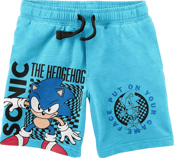 Sega Sonic the Hedgehog Checkered Kids Heather Gray T-Shirt & Shorts Set