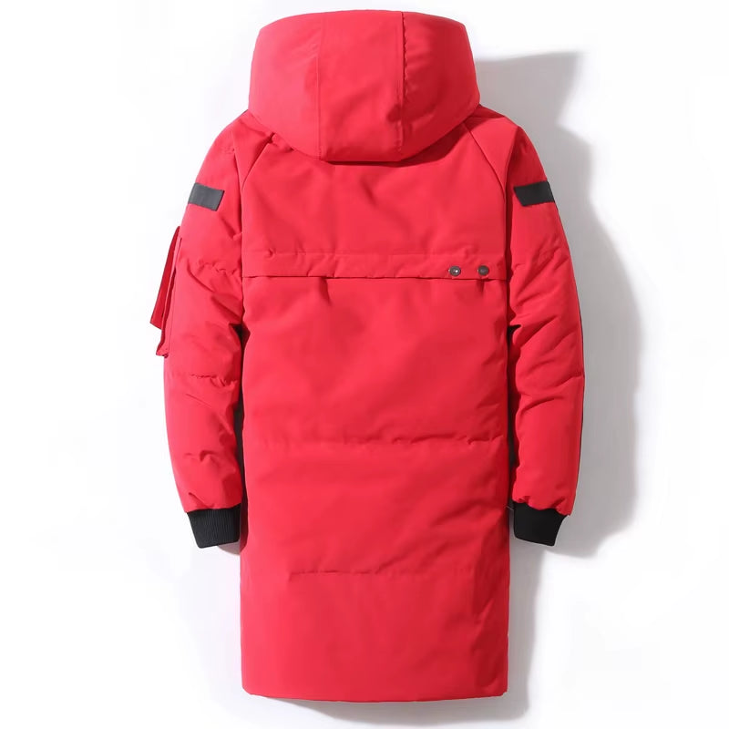 Winter Men'S down Jacket Hooded Fashion Long down Coat Men Windproof Waterproof Thick Warm Brand Mens Clothing Long Parka
