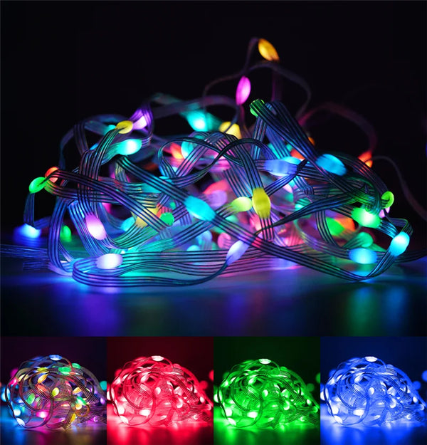 Halloween Lights 10M 100 LED Multicolor Christmas Tree Lights with Remote Dreamcolor Changing Halloween Lights USB 5V LED Lights