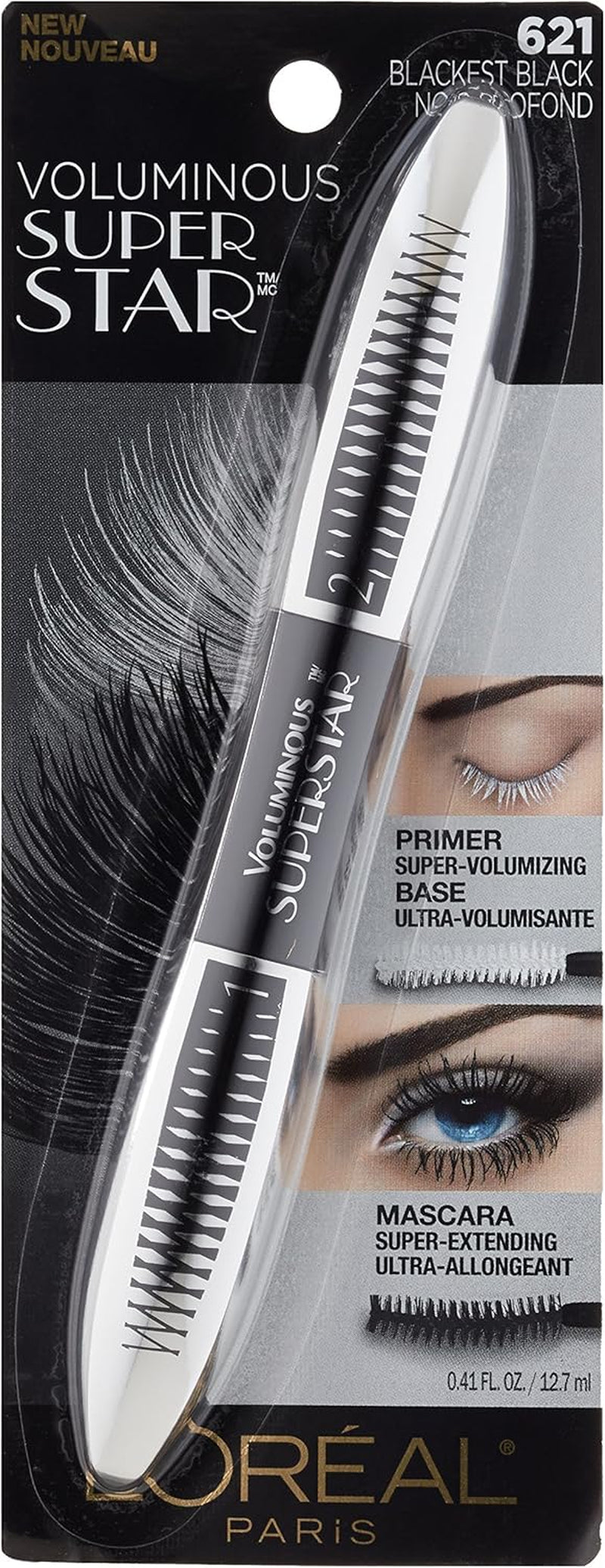 L’Oréal Paris Superstar Mascara Blackest Black, 12.7-Milliliters