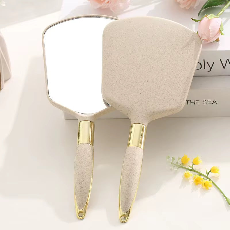 Lady Handheld Makeup Mirror Cosmetic Retro Mirror SPA Salon Makeup Birthday Gifts Female Portable Makeup Tools
