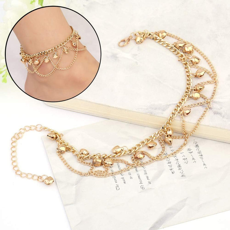 Anklet Foot Accessories Jewelry for Women and Girls & Women Fashion Drop Jingle Bell Charm Anklet Beach Foot Cross Chain Jewelry Gift