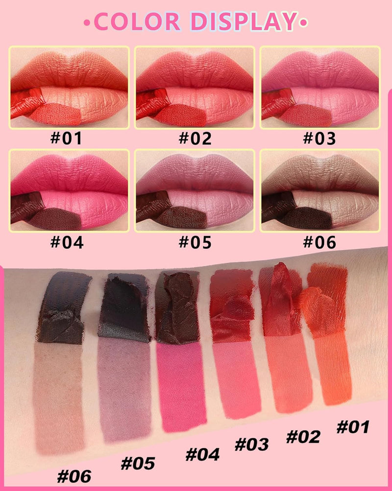 Pink Lip Stain Peel Off, 2Pcs Lip Liner Tattoo Stain Peel off with Matte Finish, Long Lasting Waterproof Smudge-Proof Lip Tint Stain, Non Stick Color Peel-Off Lipliners Delineador De Labios-03+04