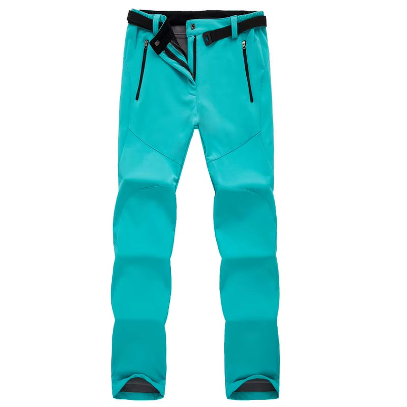 New Winter Womens Outdoor Pants Thick Fleece Softshell Sports Trousers Hiking Trekking Ski Waterproof Women Pants PM21