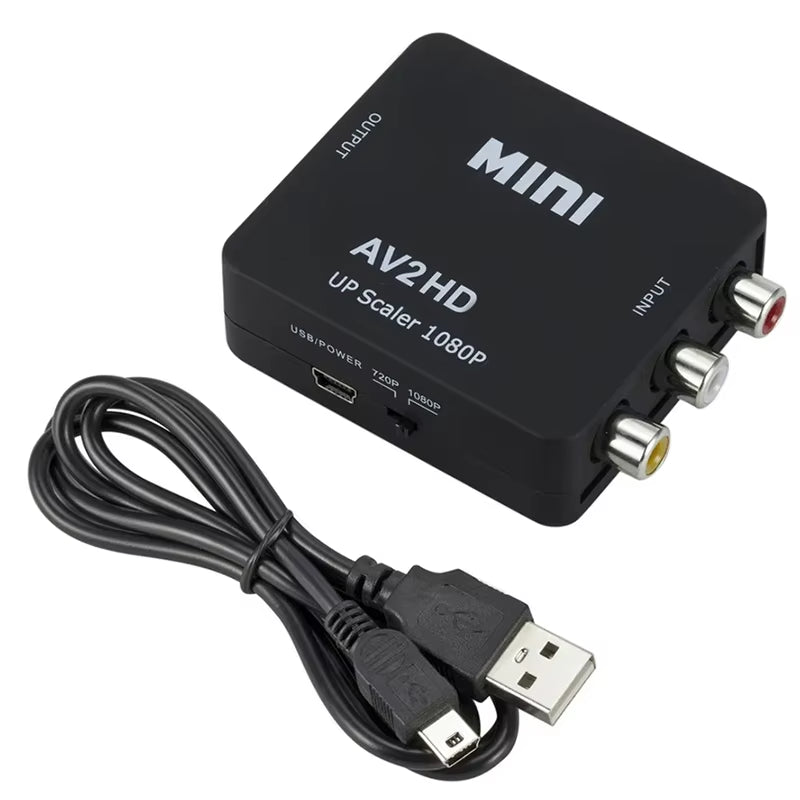 AV to Hdmi-Compatible Adapter 1080P Video Composite Converter Av2Hdmi-Compatible RCA to HDTV CVSB L R Video Scaler Converter Box