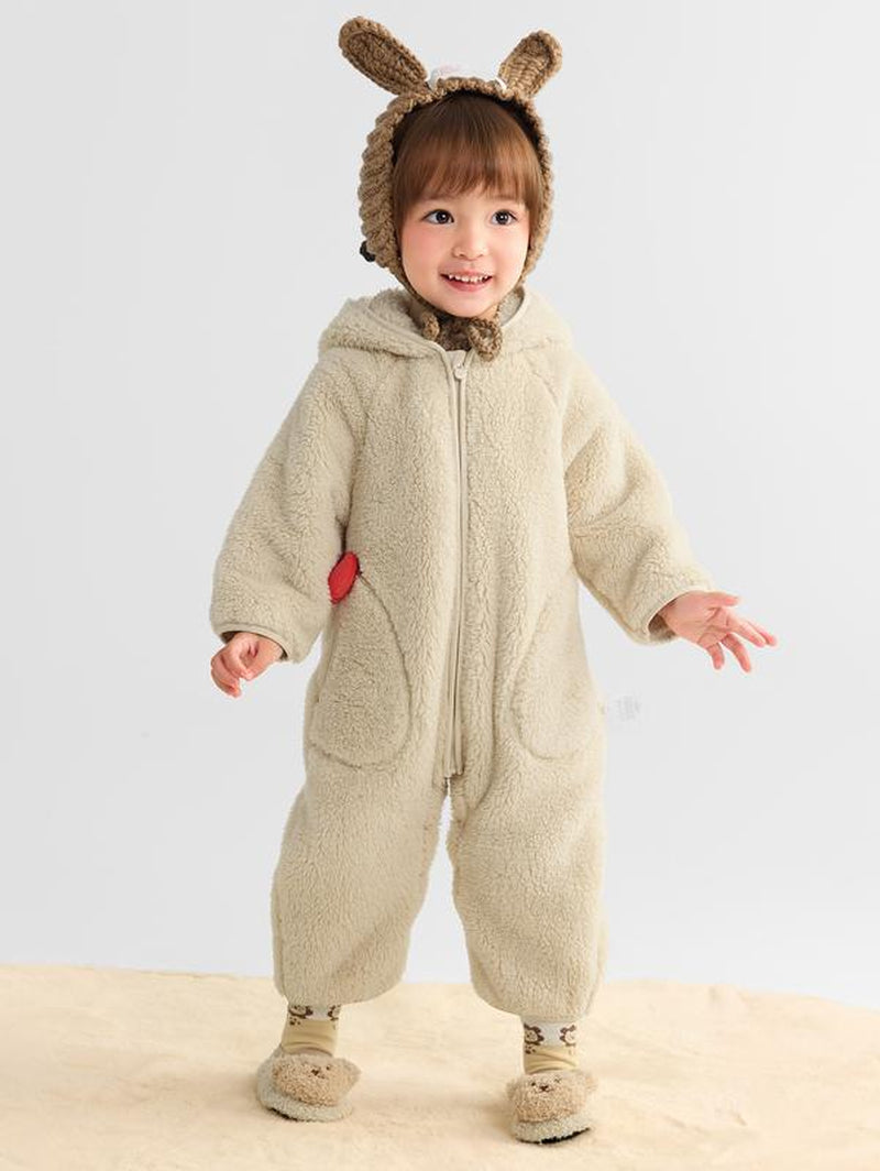 Balabala Kids' Halloween Animal Fleece Jumpsuit - Snuggly, Cute & Playful with Fun Animal Print Soft Fleece Material Easy to Wear for Little Ones Fluffy Pajamas Sleepwear Pajamas Toddler