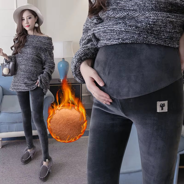 Velvet Maternity Leggings Pants for Pregnant Women Warm Winter Maternity Clothes Thickening Pregnancy Trousers Clothing