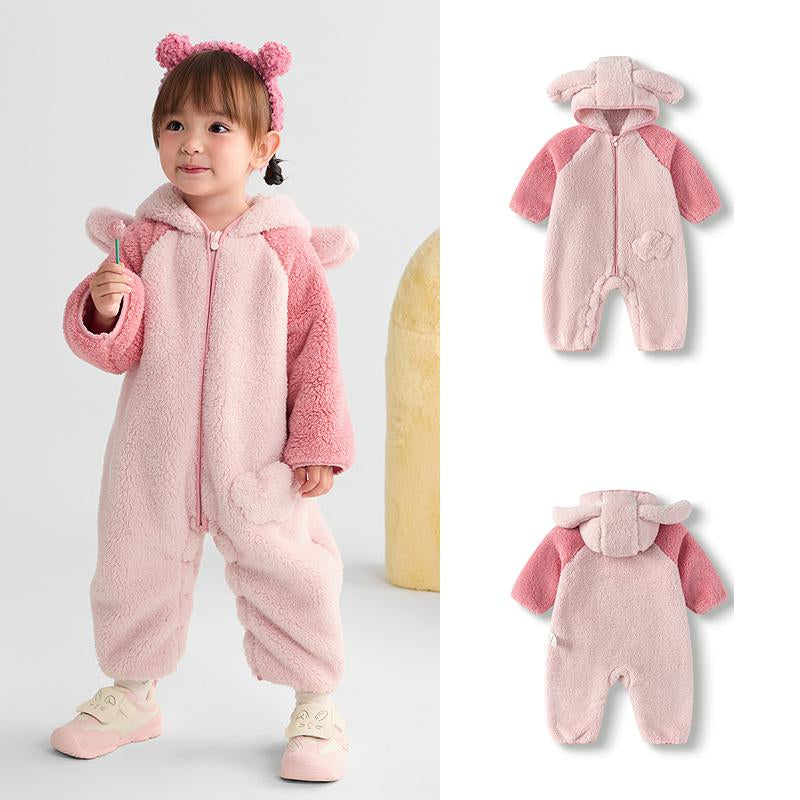 Balabala Kids' Halloween Animal Fleece Jumpsuit - Snuggly, Cute & Playful with Fun Animal Print Soft Fleece Material Easy to Wear for Little Ones Fluffy Pajamas Sleepwear Pajamas Toddler