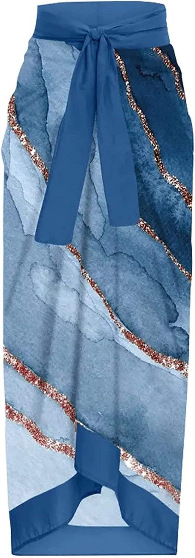 Women'S One Piece Swimsuit with Beach Cover up Wrap Skirt,One Piece Bathing Suit for Women with Beach Cover up Wrap Blue