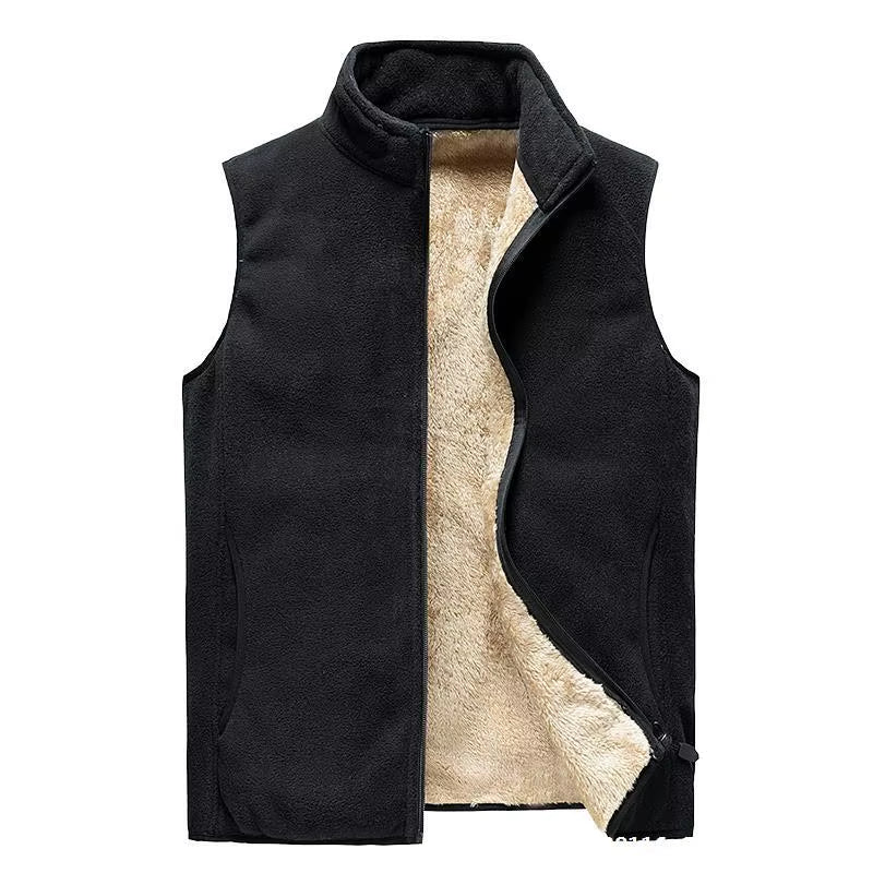 Lamb Cashmere Waistcoat for Men Brand Winter Jacket Men Vest Men Zipper Mens Jacket Sleeveless Casual Winter Waistcoat Men S-8XL