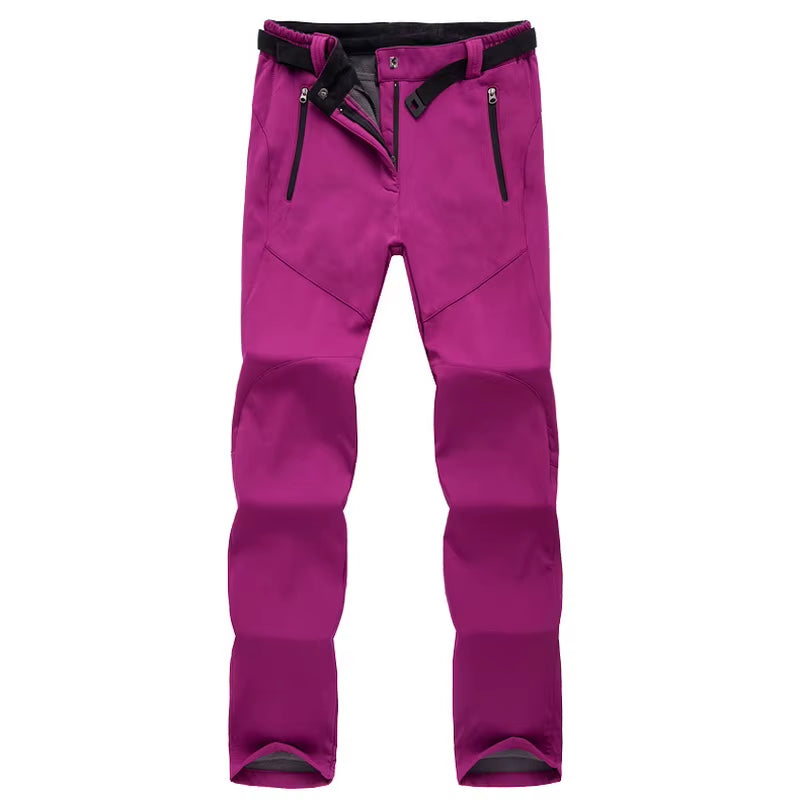 New Winter Womens Outdoor Pants Thick Fleece Softshell Sports Trousers Hiking Trekking Ski Waterproof Women Pants PM21