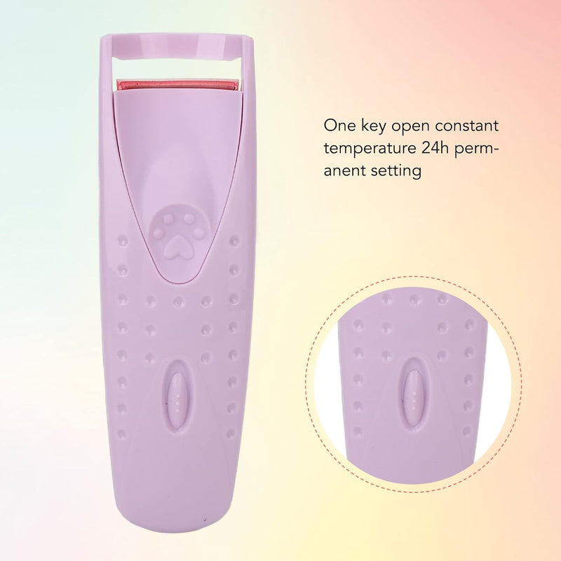 Heated Eyelash Curler, Electric Eyelash Curler, Usb C Rechargeable Long Lasting Heated Lash Curler for Lashes, Handheld Eyelash Heated Curler (Purple)