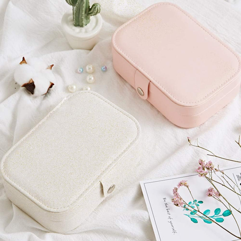 Travel Jewelry Organizer Storage Case & 2 Tiers Jewelry Portable Box Earrings Travel Case Storage Organizer Container