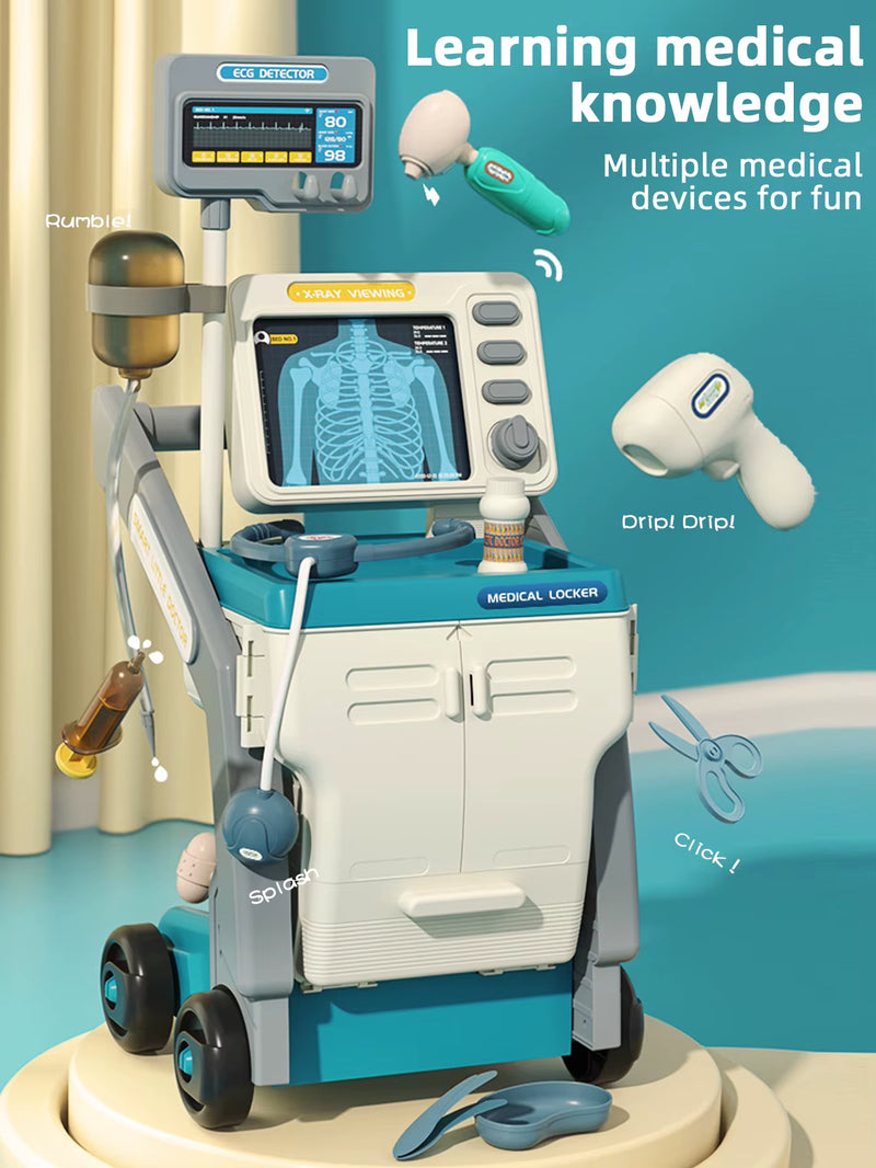 Doctor Kit for Kids, Toy Medical Cart Kit for Toddlers with Sounds, 3-5 Year Old Toddler Pretend to Play Doctor Games