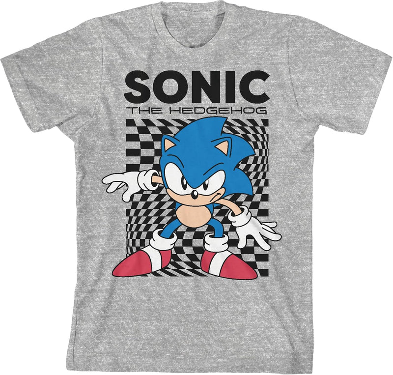 Sega Sonic the Hedgehog Checkered Kids Heather Gray T-Shirt & Shorts Set