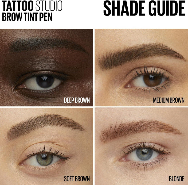 New York Tattoo Studio Brow Tint Pen Makeup, Soft Brown, 0.037 Fl. Oz.
