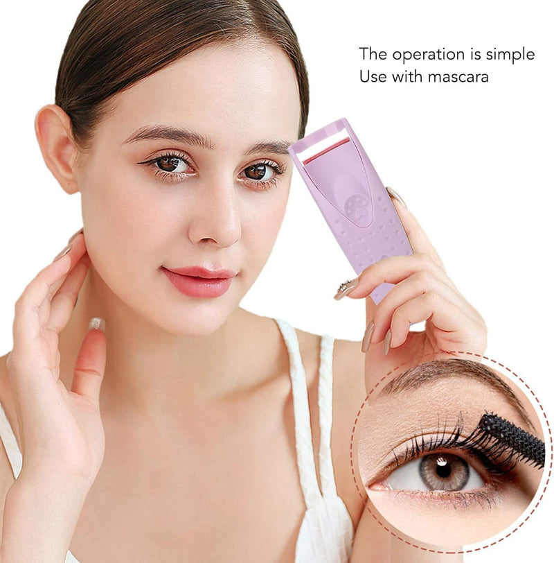 Heated Eyelash Curler, Electric Eyelash Curler, Usb C Rechargeable Long Lasting Heated Lash Curler for Lashes, Handheld Eyelash Heated Curler (Purple)
