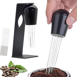Espresso Dispensing Tool with Magnetic Holder and 20 Needles for Optimal Extraction and Improved Espresso Quality