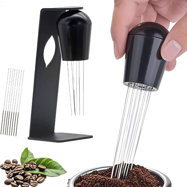 Espresso Dispensing Tool with Magnetic Holder and 20 Needles for Optimal Extraction and Improved Espresso Quality
