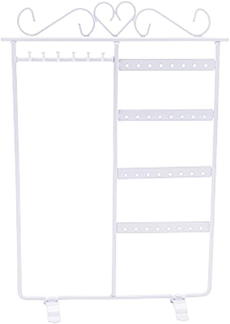 Travel Jewelry Organizer Storage Case & 32 Holes 6 Hooks Necklace Hang Stand Holder 4 Tiers Jewelry Show Rack Organizer