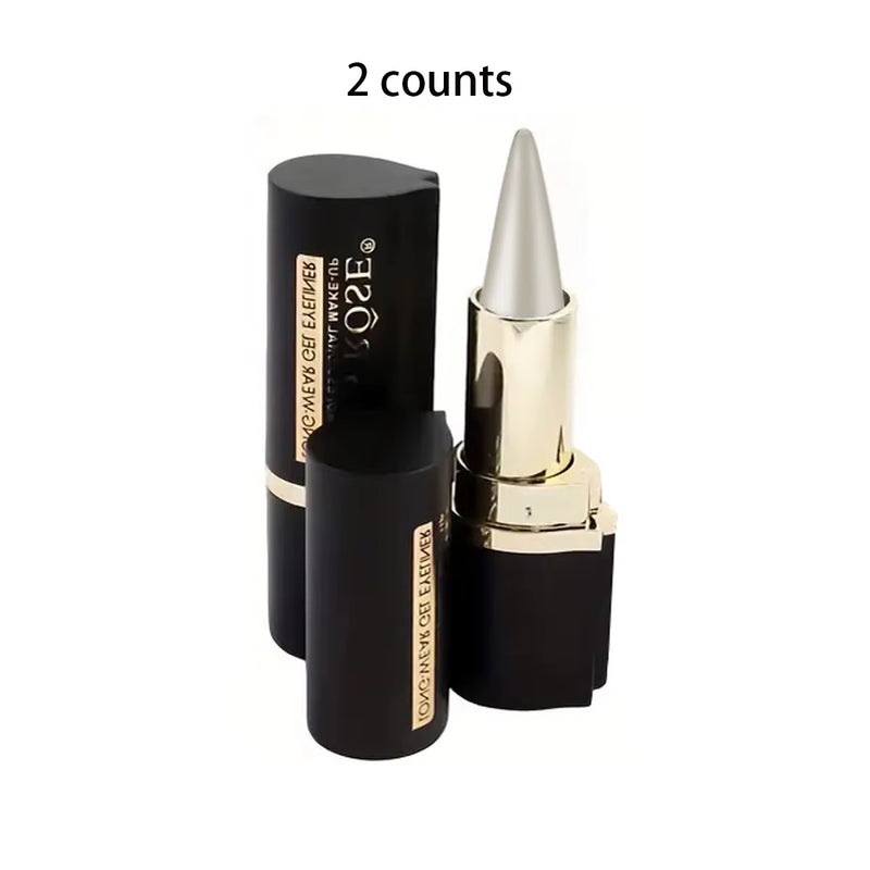 Black/Silver Creamy Texture Eyeliner, 1 Count 2 Counts Easy Coloring High Pier Pencil, Daily Makeup Accessories for Women And