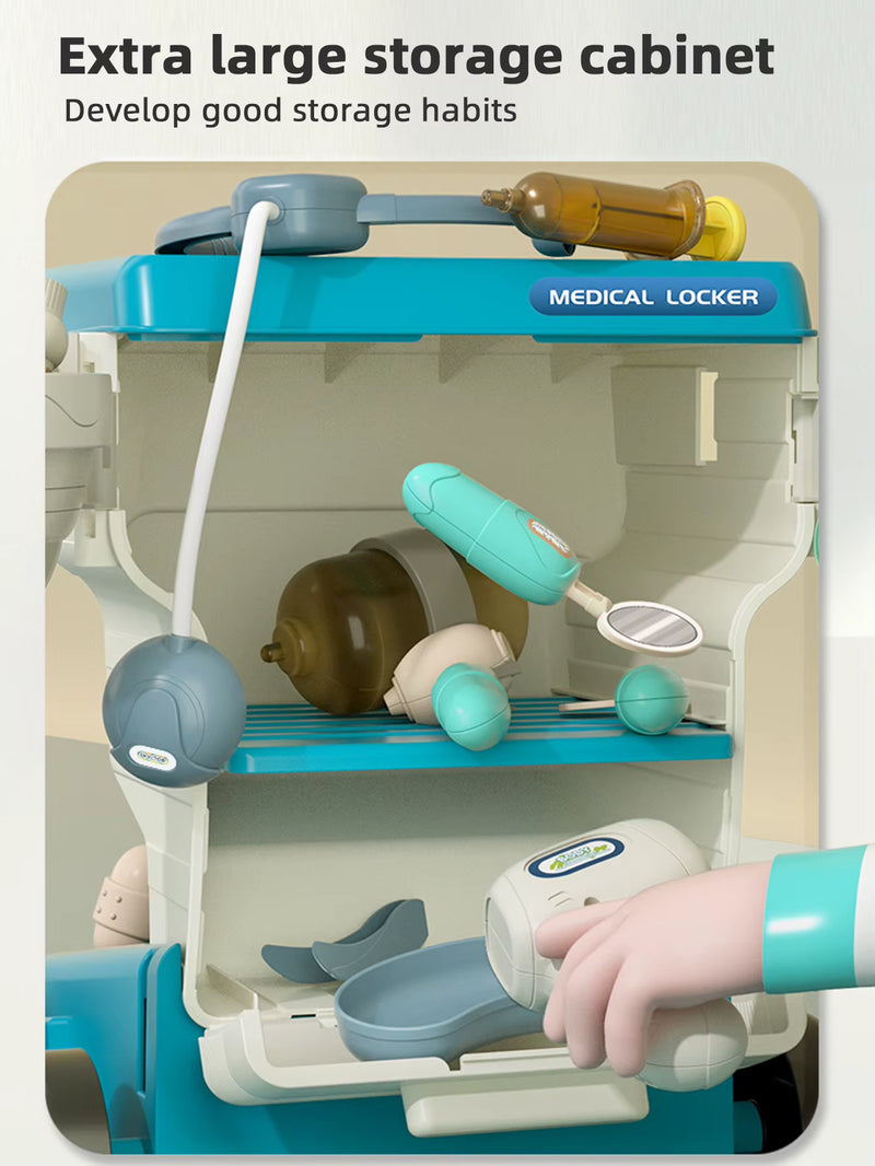 Doctor Kit for Kids, Toy Medical Cart Kit for Toddlers with Sounds, 3-5 Year Old Toddler Pretend to Play Doctor Games
