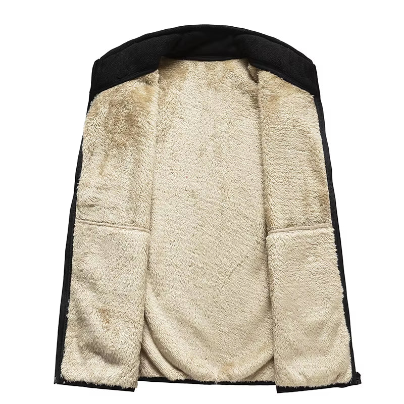 Lamb Cashmere Waistcoat for Men Brand Winter Jacket Men Vest Men Zipper Mens Jacket Sleeveless Casual Winter Waistcoat Men S-8XL