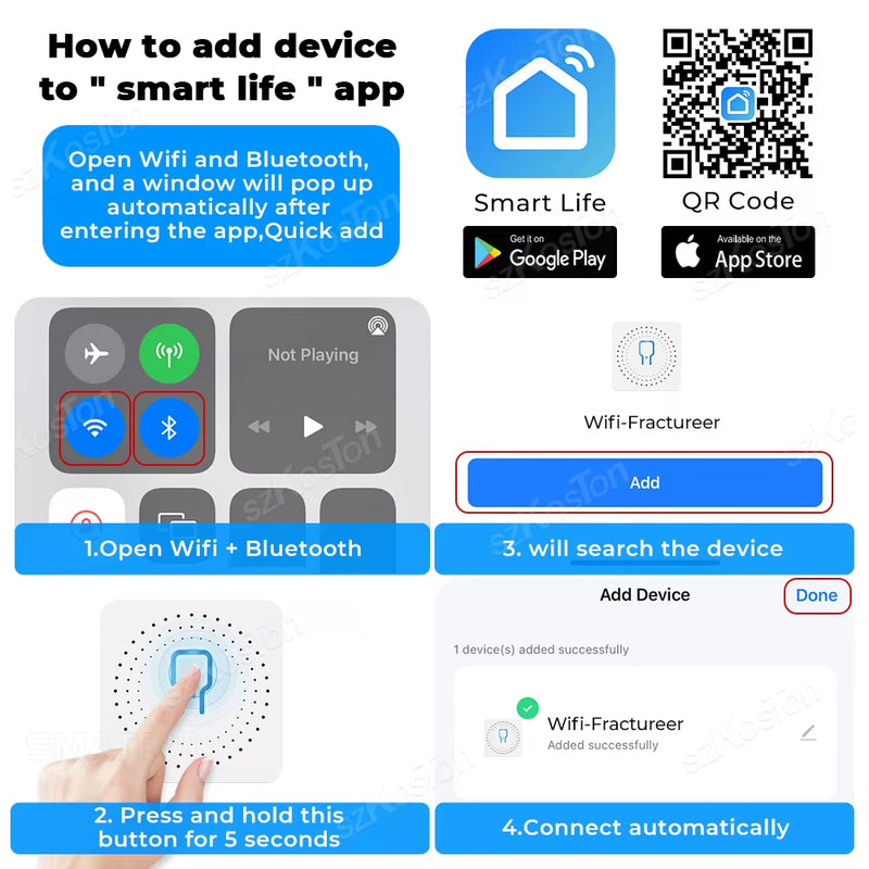 16A Tuya Wifi Smart Switch Module 2CH Smart Home Mini DIY Light Breaker Timer Voice Control Works with Alexa Google Home