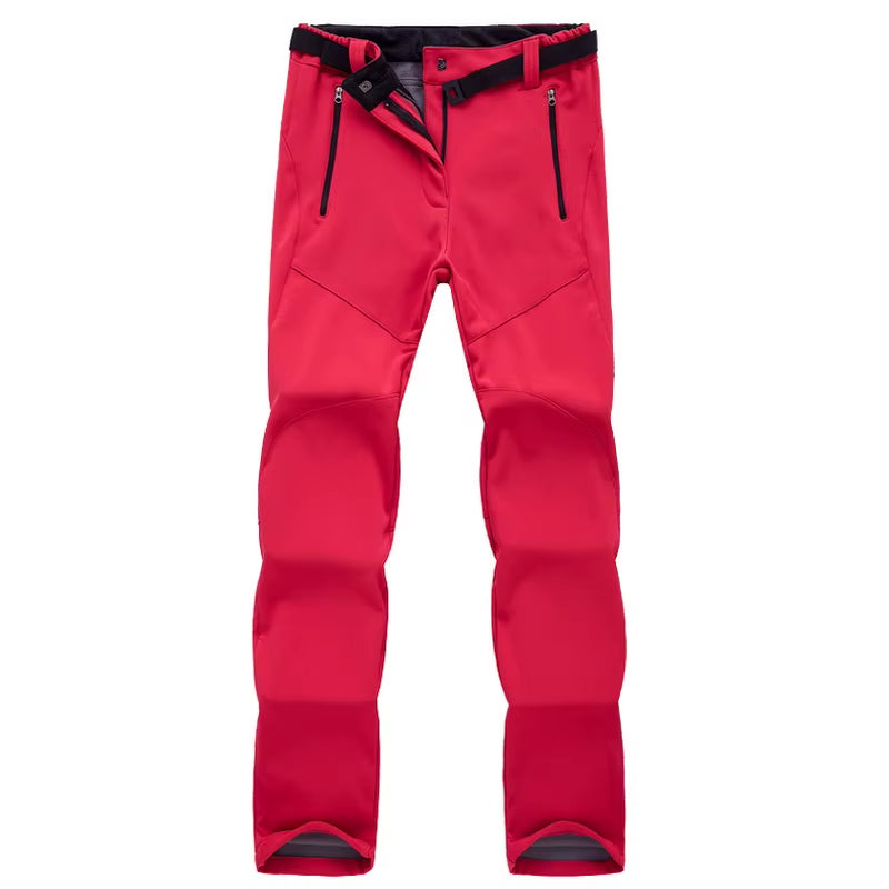 New Winter Womens Outdoor Pants Thick Fleece Softshell Sports Trousers Hiking Trekking Ski Waterproof Women Pants PM21